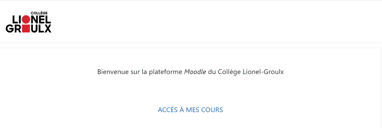 Page accueil Moodle